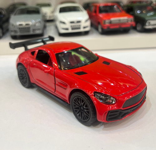 ماشین فلزی مرسدس بنز AMG مقیاس 1:36 موزیکال چراغدار ۳ درب بازشو عقبکش